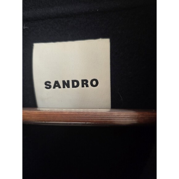 Sandro Full Zip Up Jacket, 100% Wool, Navy Blue, Size S - Picture 3 of 10